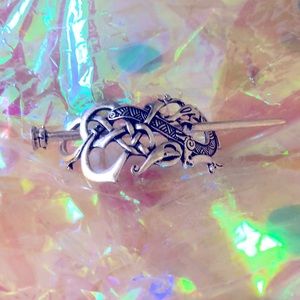 Viking Dragon Twist Design Metal Stick Hair Clip